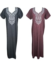 Indiatrendzs Women's 2 Pcs set cotton Nighty Printed Summer Sleepwear (Chest 42)