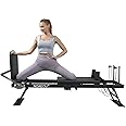 NOAEOU Pilates Reformer Machine, Foldable Pilates Equipment for Home Workouts, Foldable Pilates Reformer Suit, For Reformer Body Stamina Stretching Balance Exercise Workout(black)