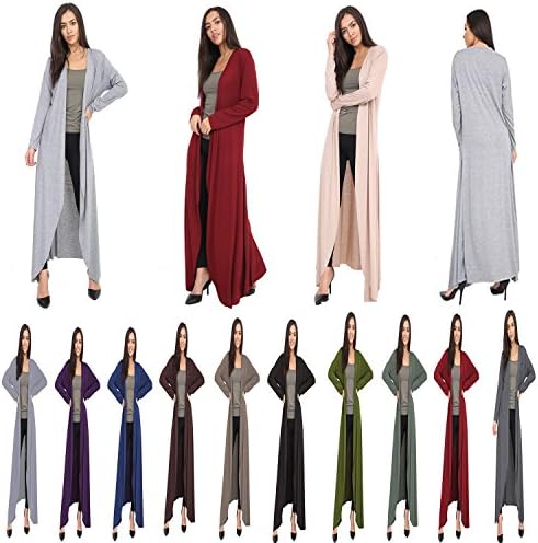 Womens Ladies Long Sleeve Maxi Boyfriend Cardigan Open Floaty Long Cardigan 8-26