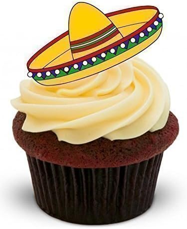 The Baking Girls - Mexican Sombrero - Standups 12 Edible Standup Premium Wafer Cake Toppers - 2 x A5 sheet - 12 images