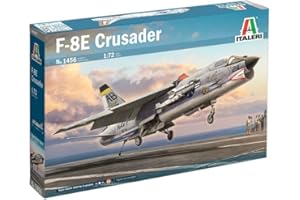 Italeri- 0 Cruzado 1456 1:72 F-8E Crusader-Modelo de Suelo, Hobby, Pegado, Kit de plástico, detallado, Multicolor