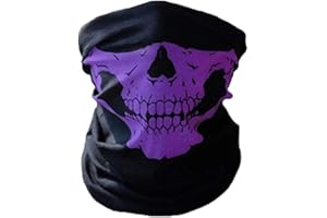 JK Home - Bandana senza cuciture con teschio, fascia per capelli, scaldacollo, 12 in 1, multifunzionale, sport all'aria aperta