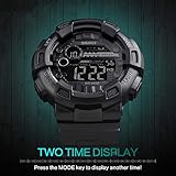 Herren Sportuhr Randon Military Wasserdicht Sportuhr elektronische Sport Armbanduhr Gummi Band 24h Zeit LED-Licht Uhr, Wasser beständig Kalender Datum Tag Uhren Multifunktion Digital Sportuhr