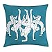 Produktbild VICKKY Rapper Throw Pillow Cushion Cover, Street Dancers Group All on Hand Glide Power Party Hobby Teamwork Rap Theme, Decorative Square Accent Pillow Case, 18 X 18 Inches, Pale Blue White