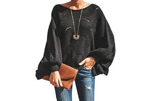 QUNERY Pull Femme Hiver Chic Sweat Femme Casual Lâche Automne Manches Chauve-Souris Sweater Femme Tee Shirt Manche Longue Oversize