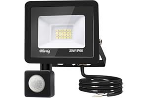 TOOBETTP Faretto LED da Esterno con Sensore di Movimento 20W, Faretto LED da Esterno 2000LM Bianco Caldo 3500K Faretto Led Esterno Impermeabile IP66 Faro LED Esterno per Giardino Cortile Garage Pareti