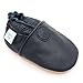 Dotty Fish Soft Leather Baby Shoes With Non Slip Suede Soles. Toddler Shoes. Plain Navy Shoe. Smart Design. Boys and Girls. 6-12 Months