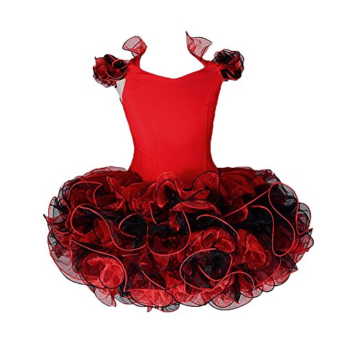 Dressy Daisy Baby Girls' Halter Cupcake Pageant Dresses DIY Shell Party Dress Dance Costume Size 12-18 Months Red