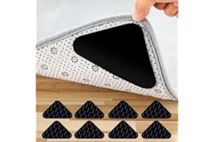 Antiscivolo per Tappeti, Alluring 8 Pezzi Adesivo Antiscivolos da Tappeto Gripper, Adesivo Antiscivolo Sottotappeto per tappeti Moquette lavabile e Riutilizzabile, Mantiene gli Angoli Piatti