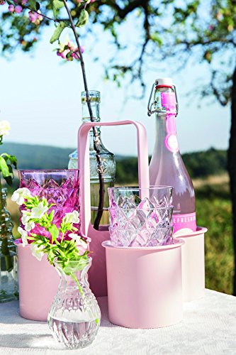 koziol Flaschenträger Caddy, Kunststoff, powder pink, 24 x 24 x 26.1 cm - 2