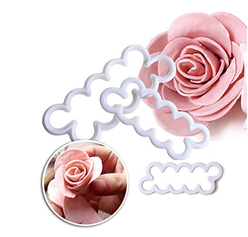 Schönes Leben* 3tlg. Rosen Ausstecher Ausstecherform Kuchendekoration Modellierwerkzeug DIY Backzubehör für Fondant Rose