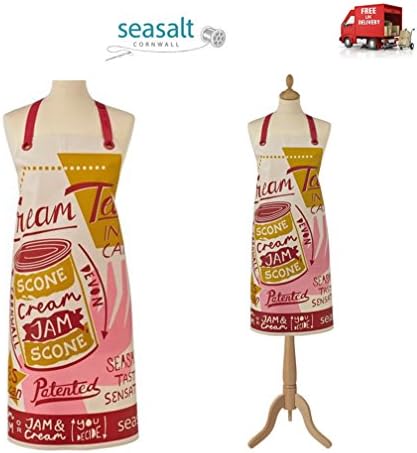 Seasalt Cream Tea Oil Cloth Adjustable Apron 100% Cotton With PVC Coating