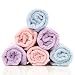 TUTTI BIMBI Luxury SOFT Baby Washcloths - Mum Approved 6 pack 10"x10" Larger Organic Bamboo Mini Towels - Premium Reusable Wipes for Sensitive Skin - Perfect Gift (pink orange purple)