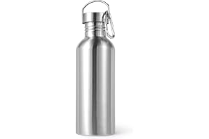 Volhoply 32oz (1 liter) Oisolerad enkelväggig vattenflaska, rostfria stål sportsvattenflaskor med handtag, BPA-fria lätta vat