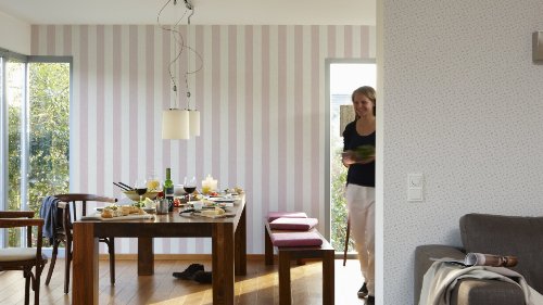 A.S. Création Vliestapete Fleuri Pastel Tapete im Landhaus Stil Blockstreifentapete 10,05 m x 0,53 m creme rosa Made in Germany 919229 9192-29 - 6