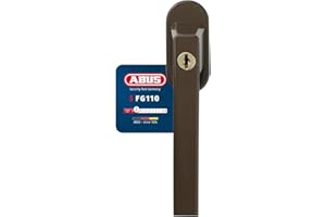 Abus Fg110 Maniglia con Blocco Antifurto, Serratura a Spinta con Cilindro per Finestre, Chiave Maestra, Livello di Sicurezza: 2, 59222, Marrone