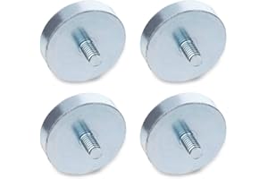 GANTER NORMELEMENTE Ganter Norm elementi GN 50.3-10 ND M4 – Halte Magnete con filettatura esterna, argento, 4 pezzi