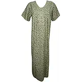 Indiatrendzs Womens Clara Cotton Nightgown Nightwear Paisley Printed Maxi Nighty (Chest 42)