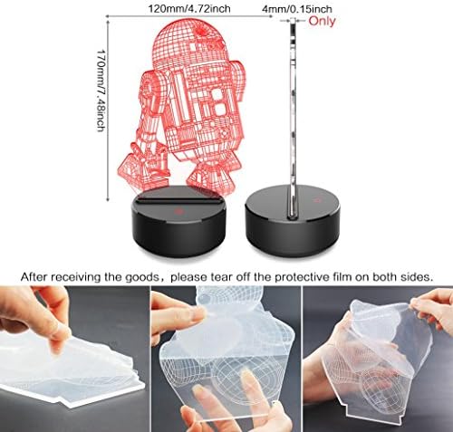 Christmas Gifts Birthday Gifts for Boys,Diadia Robot 3D Night Light Illusion Lamp Led Desk Table Home Decor Office Bedroom Party Decorations Web Shooter Nursery Lighting 7 Color Bonus Phone Stand