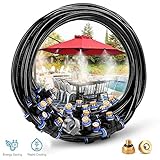 DZW Système De Brumisateur Extérieur Brumisateur De Terrasse Kit De Brumisation Idéal pour Gazebo Réseaux Pergolas Piscine Edges Auvents Balcons 75.46 Pieds(23M)