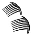 2Pcs Women Girls Black Plastic Side Clip Hair Comb Slide Headwear Accessory