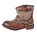 Produktbild francescomilano Damen Cowboy- Bikerstiefelette Beige F092V Größe 38