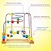 Baby Toddler Wooden Toys Mini Around Wooden Beads Maze Enlightenment Educational Toys Game Bauble -- Develop hand-eye coordination