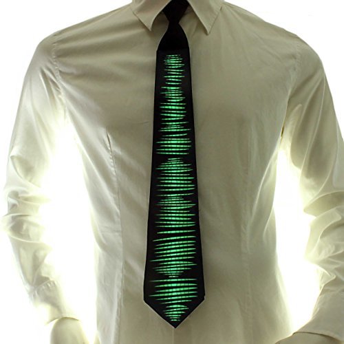 Preisvergleich Produktbild Ucult Soundaktivierte LED-Krawatte Jungle EL-Schlips Leuchtkrawatte