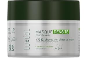 LUXÉOL LUXEOL - Masque Cheveux Densité - +7382 Cheveux En Phase De Pousse* - Apporte Force, Brillance & Densité - 97% D'Ingrédients D'Origine Naturelle - Sans Silicones - Fabriqué En France - 200 ml