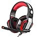 Produktbild STOGA GM-2 Gaming Kopfhörer, 3,5 mm PS4 Gaming Headset Over-the-Ear Geräuschisolierung, Atmung LED-Licht mit Mikrofon für PC Gamer (Black & Red)