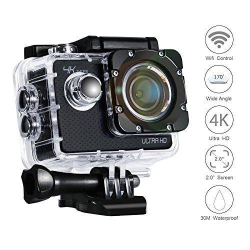 Action-Kamera-4K-VEAMA-WIFI-Wasserdicht-Ultra-HD-24fps-Optional-Bildauflsung-Sport-Cam-mit-2-Li-ion-Batterien-und-Zubehr-Kits