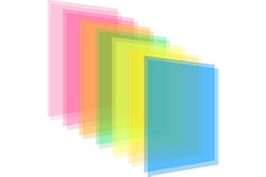 FOSHISY FOSHIS A4 Coloured Overlays for Dyslexia, 14 Pack Dyslexia Reading Overlays Sheets, Coloured Plastic Guided Reading Overlays for Dyslexia, ADHD,Students, Early Readers (Assorted Colour)