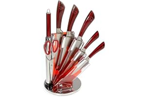 ROYALTY LINE Bloc de couteaux Royality Line avec ciseau, fusil et support pivotant 8 pièces