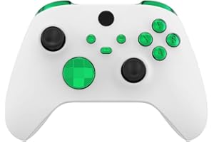 eXtremeRate Tasti Pulsanti Ricambio per Xbox Series X Controller Trigger LB RB LT RT Bumper Grilletti D-pad Pulsante ABXY per Xbox Series S Joystick(Verde Cromo)