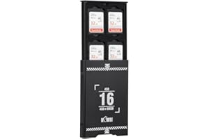 KIWIFOTOS Custodia per schede di memoria in alluminio con 16 slot pop-up, antiurto, per schede di memoria TF SD, organizer per 8 schede Micro SD e 8 schede SD con cordino, resistente