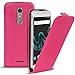 Produktbild Conie Flip Hülle kompatibel mit Wiko WIM Lite, PU Ledertasche in Pink klappbare Handyhülle innen weich gefüttert