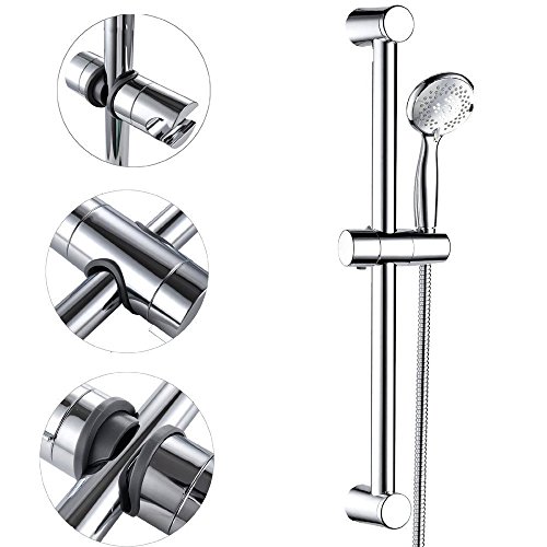 Joyoldelf 18–25 mm verstellbar Brausehalter ABS Ersatz Handbrause Halterung Duschstange Head Slider Klemme Halterung Halter, Verchromt - 8