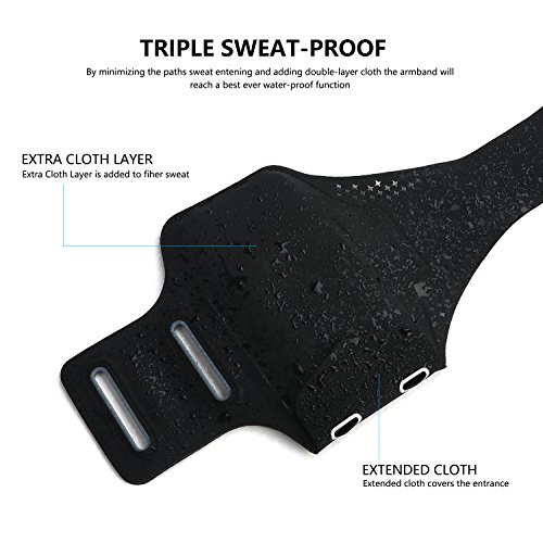 Brazalete Deportivo  GVDV Brazalete Movil Universal 5 2  - 6 0  Con Bolsillo para Llaves  Auriculares y Tarjetas Antideslizante CONTRA Sudor para Paseo  Correr  Gimnasio  Ciclismo