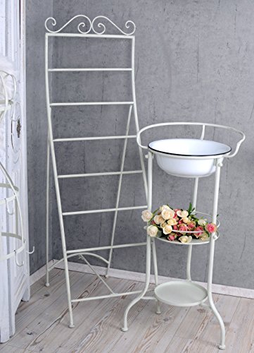 Handtuchleiter Weiss Handtuchständer Shabby Chic Metallständer Palazzo Exclusiv - 3
