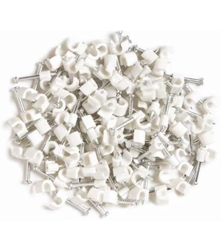 WF65 CT63 Clip 100 Clip Per Cavo Coassiale Doppio Bianco - Per - Foto 9