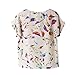 TOPTIE Women's Short Sleeve Chiffon Top T-shirt Blouses, Various Design - Stripe,M