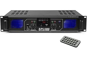 Skytec SPL-1000 Stereo Power Amplifier Home HiFi 19 Inch Rack Mount PA DJ Amp with USB SD MP31000W