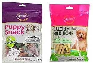 Gnawlers Calcium Milk Bone and Puppy Snack Dog Treat (Combo)