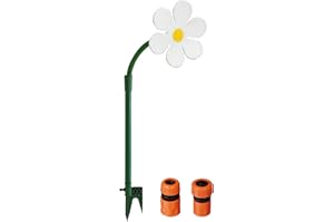 ceasnitis Crazy Daisy Water Sprinkler with 3/4'' and 1/2'' Adapters, Funny Garden Dancing Daisy Flower Lawn Sprinkler Toys for Kids Outdoor Water Play, Garden Irrigation Tool