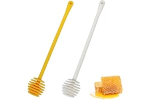 FKWKUW 2 Cuillères À Miel, Distributeur De Miel, Mélangeur À Miel en Plastique Blanc