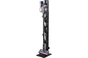 VEVOR Vacuum Stand, Compatible with Dyson G5 V15 V12 V11 V10 V8 V7 V6 Series Upright Vacuums Cleaners & Accessories, Stable Vacuum Stand Holder with 6 Hooks and Non-Slip Footpads, Black