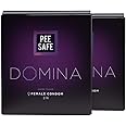 Pee Safe Domina Female Condom with Soft Inner Sponge - Count 4 | No Artificial Colour/Dye | Made with Natural Rubber Latex | Lavender Fragrance | With 4 Biodegradable Disposable Bags