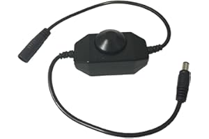 LitaElek Dimmer Controlador para Tira LED DC 12V-24V 3A Atenuador Rotativo en Línea Regulador COB Switch Dimable Interruptor Banda SMD Conector DC 5.5mm x 2.1mm para Luz, Negro