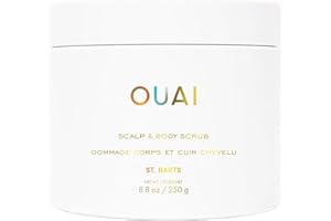 Ouai Scalp & Body Scrub, St. Barts - Foaming Coconut Oil Sugar Scrub & Gentle Scalp Exfoliator Cleanses, Removes Buildup & Moisturizes Skin - Paraben, Phthalate and Sulfate Free Body Care (8.8oz)