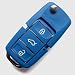 Produktbild VWKS37DD- INION® Ersatz Schlüsselgehäuse - DUNKEL BLAU - 3 Tasten Autoschlüssel Klappschlüssel Schlüssel mit Rohlingtyp (HAA) Fernbedienung Funkschlüssel Gehäuse ohne Transponder oder Elektronik.